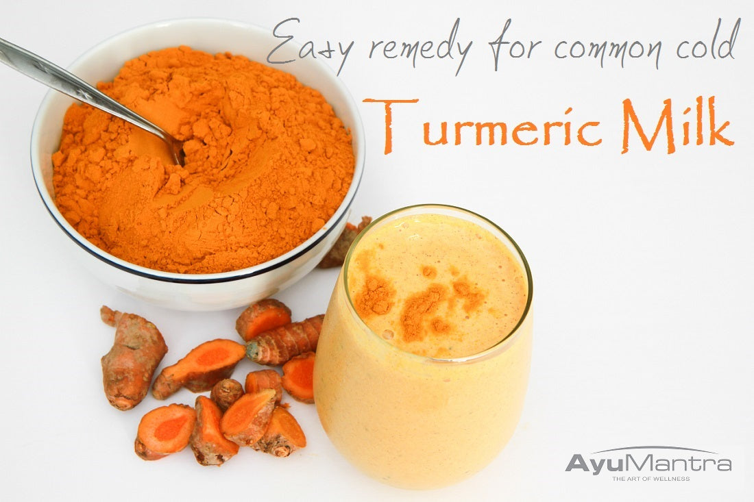 EASY REMEDY FOR COMMON COLD WITH MILK MIXED WITH TURMERIC POWDER